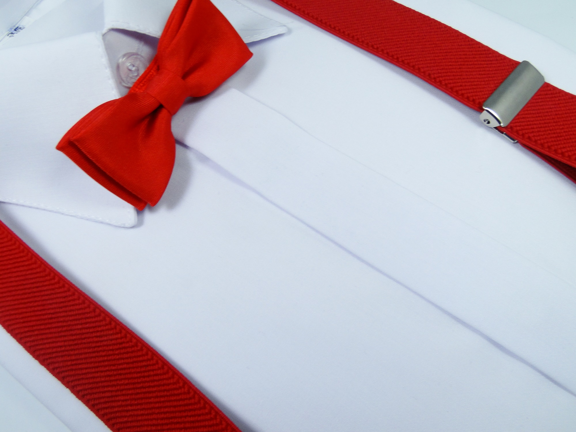 Szelki do spodni+ mucha czerwone 8-11 lat Płeć uniseks