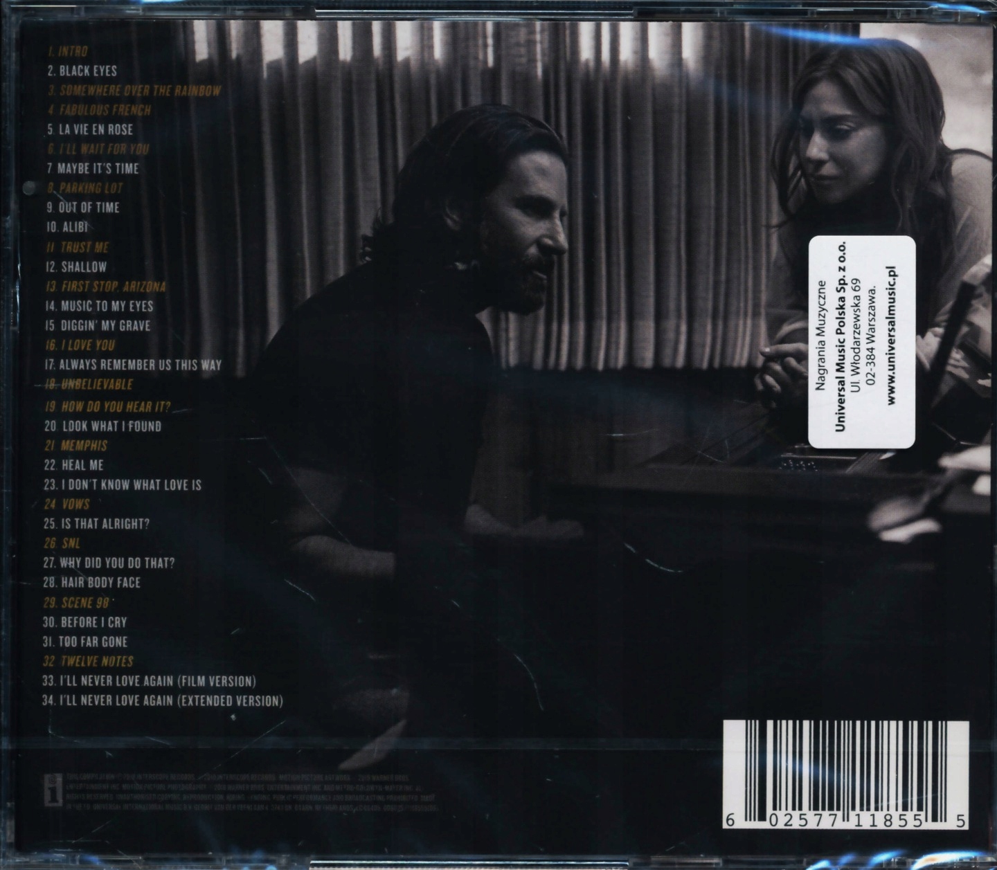 A STAR IS BORN - SOUNDTRACK LADY GAGA B.COOPER PL EAN (GTIN) 602577118555