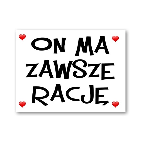 

Nalepki naklejki pod buty On Ma Zawsze Rację ślub