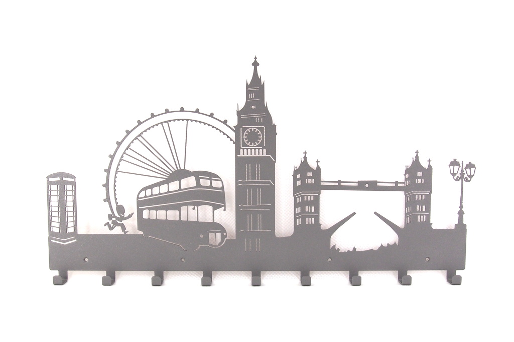 Wieszak garderoba na ubrania klucze LONDYN 3xkolor Materiał Metal