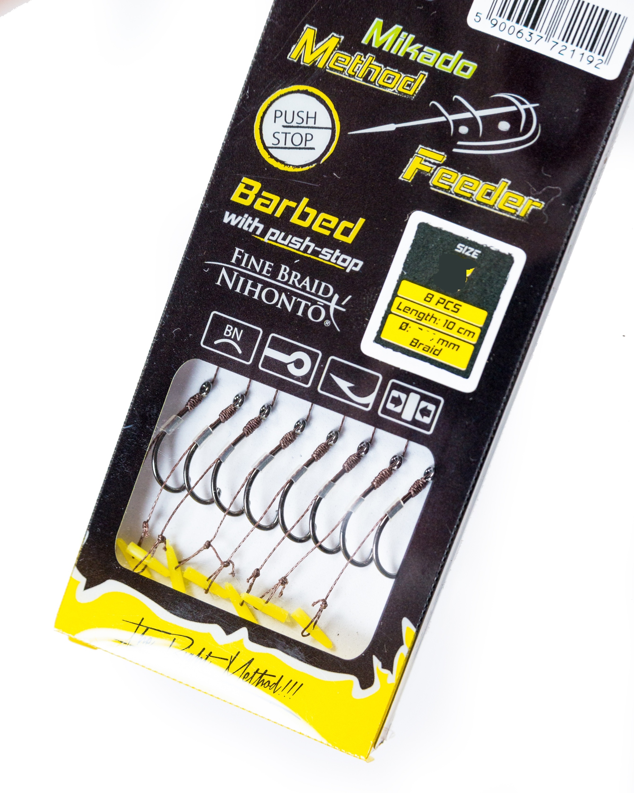 HACZYKI Z PRZYPONEM MIKADO PUSH STOP PLECIONKA 10 Marka Mikado