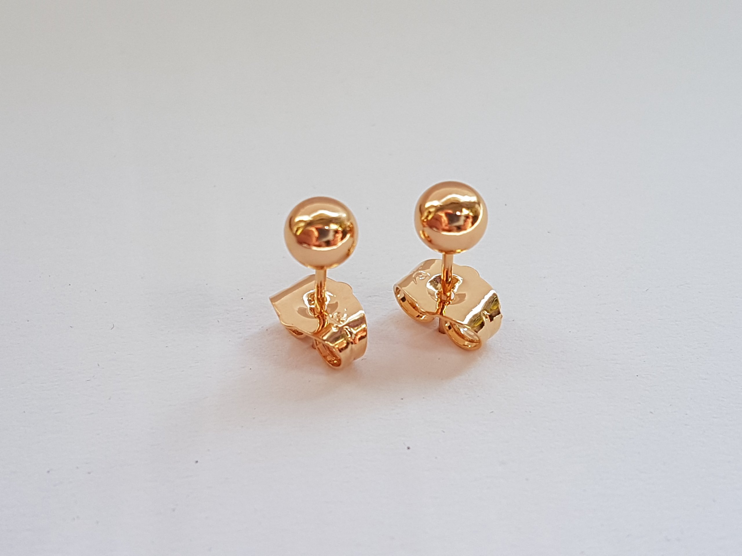 

060k Złote Kolczyki sztyft kulka 5mm kulki Stal