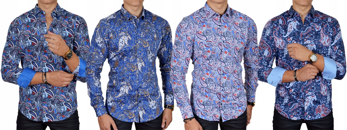 Koszula Męska Elegancka Casual Mondo Paisley NEW Rozmiar M