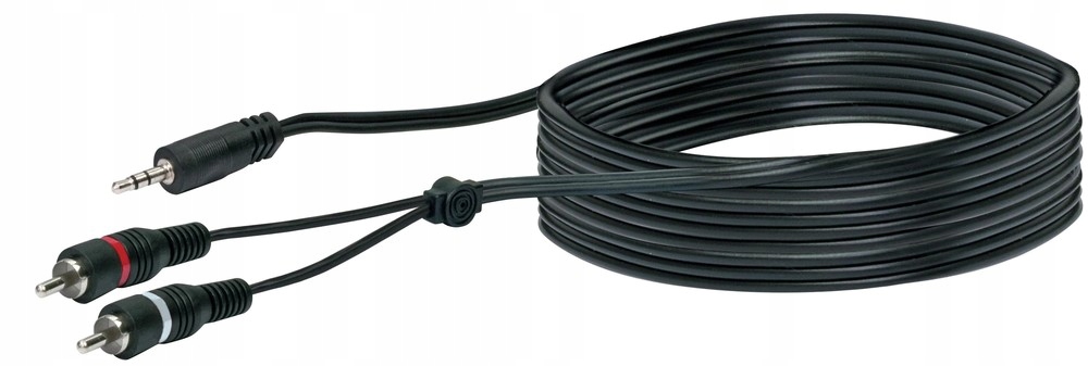 KABEL JACK 3,5 - 2x RCA CINCH PRZEWÓD AUDIO 5 M