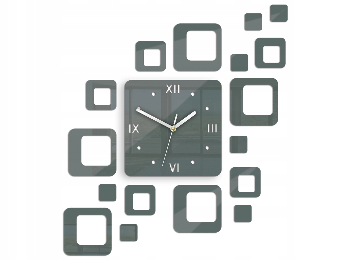 Zegar ścienny ModernClock Rome Szary DIY Kolor odcienie szarości