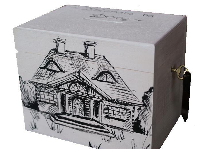 Duża Skarbonka na kluczyk ZBIERAM NA DOM