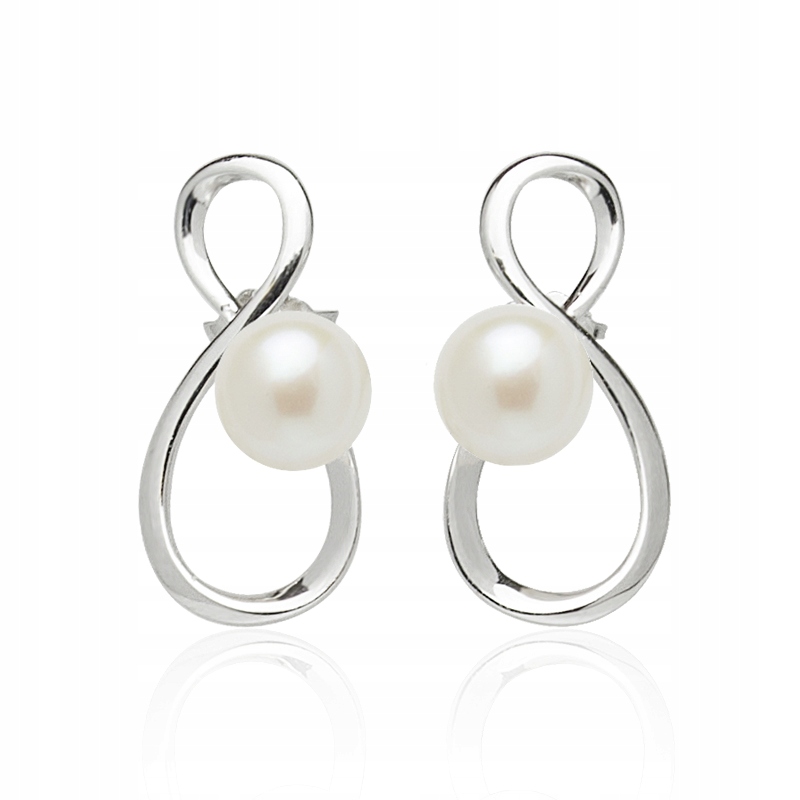 Stříbrné Náušnice S Symbolem Nekonečna A Perlami