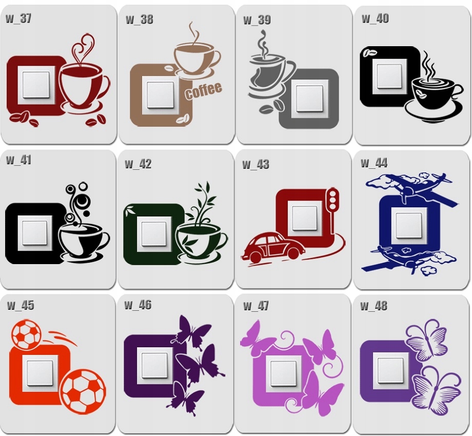 NAKLEJKI na ścianę pod kontakt włącznik gniazdo NAKLEJKA ścienna matowa Długość 25 cm