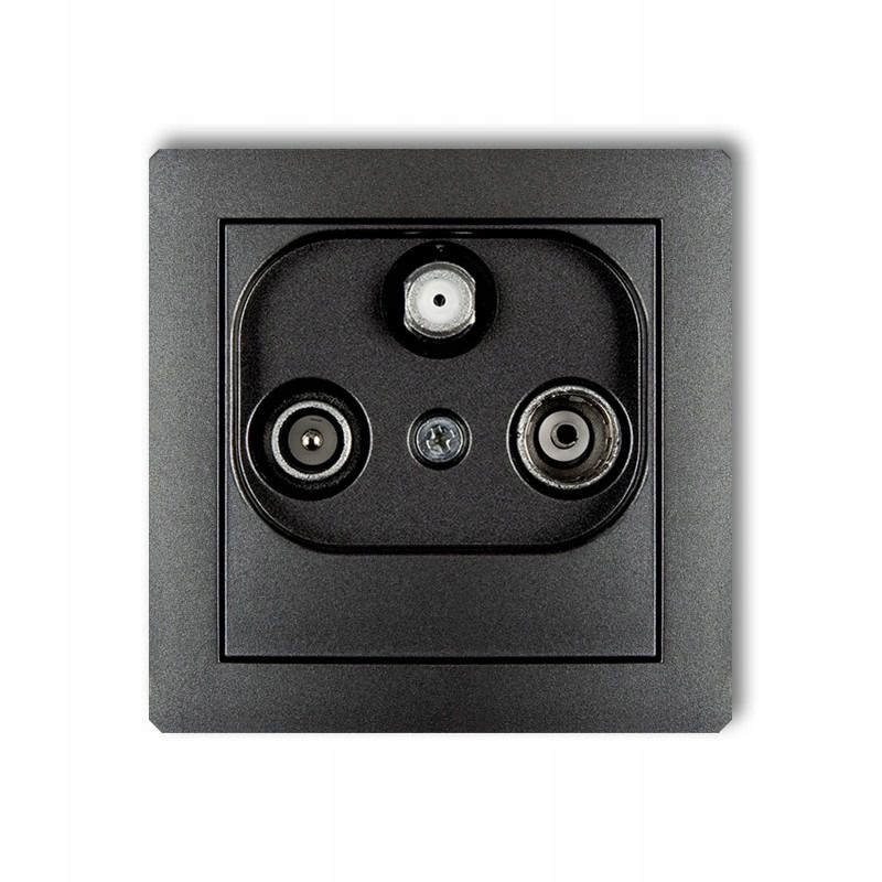 Grafitová RTV-koncová zásuvka 11DGS Deco Karlik