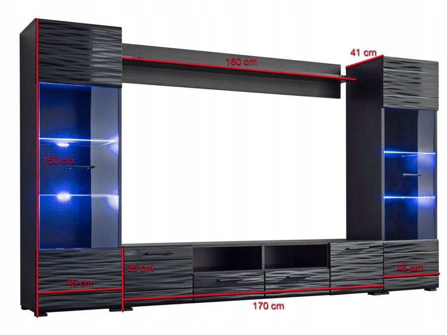 Meble, meblościanka do salonu MODICA LED GRATIS Kod producenta brak
