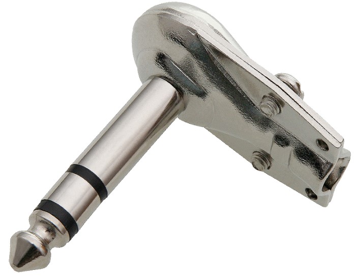 

Wtyk Duży Jack 6,3 Stereo Kąt na kabel metal (2539