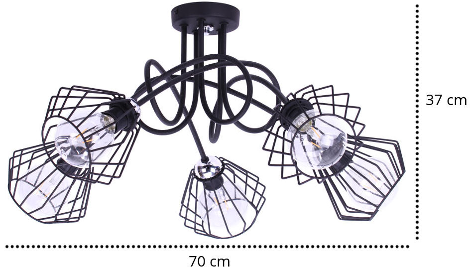 LAMPA LED SUFITOWA LOFT NOWOCZESNY ŻYRANDOL Głębokość produktu 70 cm