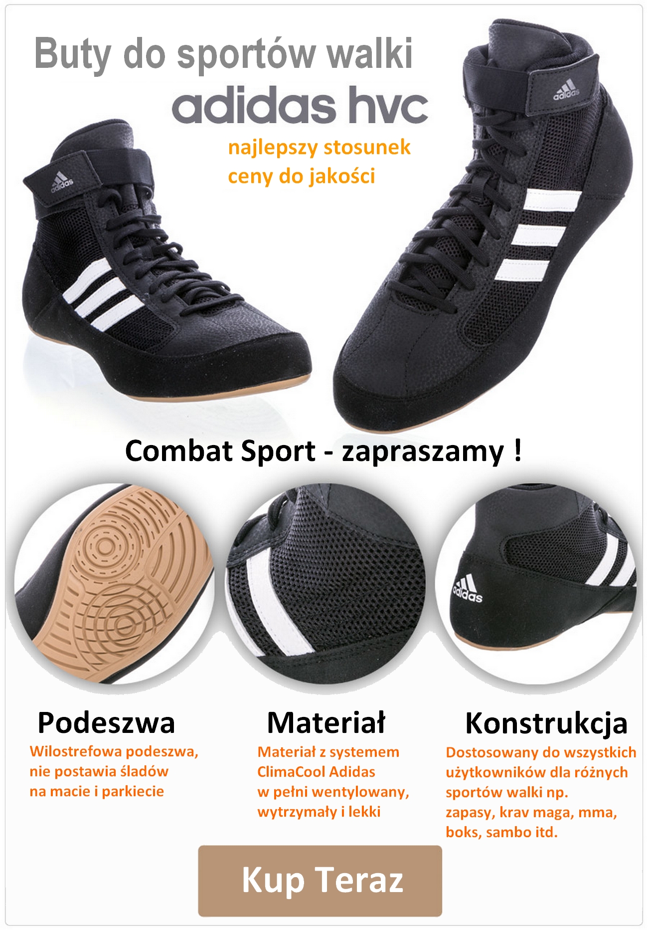 ADIDAS HVC 2 BUTY ZAPAŚNICZE KRAV MAGA BOKS 43 1/3 Kod producenta FV2473