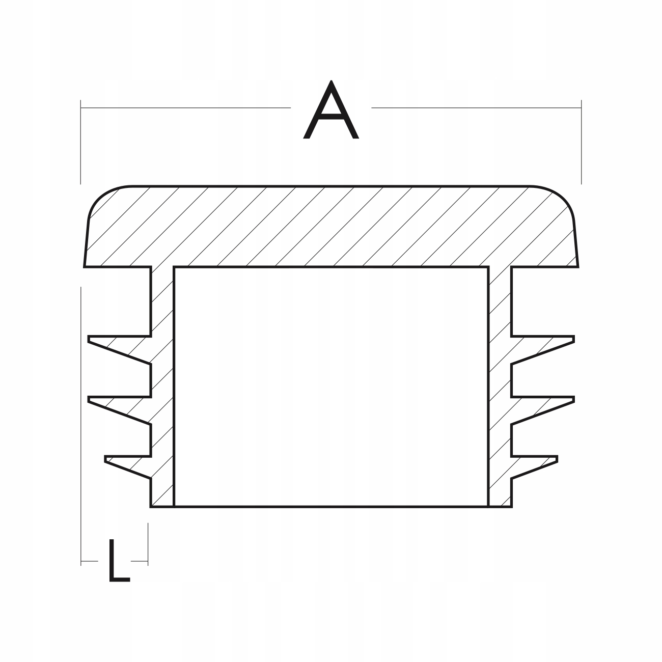 60x60 ZAŚLEPKI DO PROFILI - 100 SZT. CZARNE Długość 0.06 m