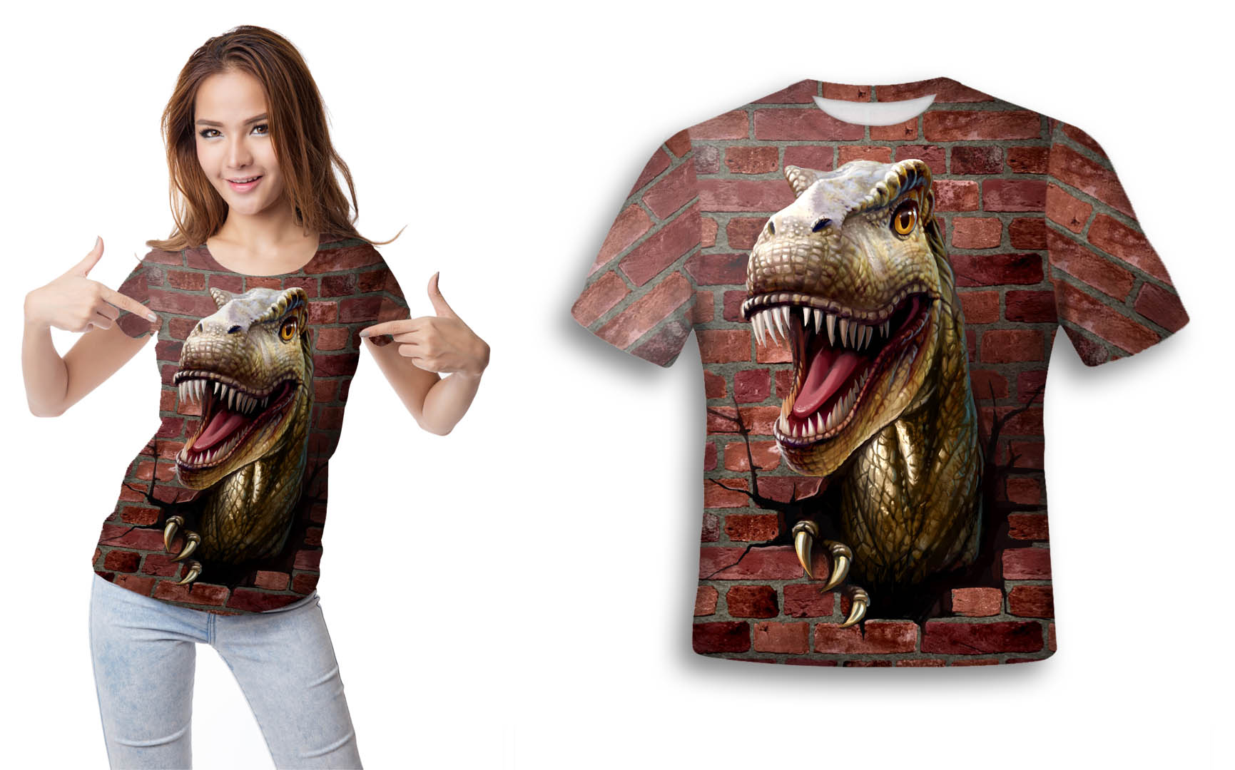 

Koszulka Fullprint T-shirt Tyranozaur S Trwała Pl