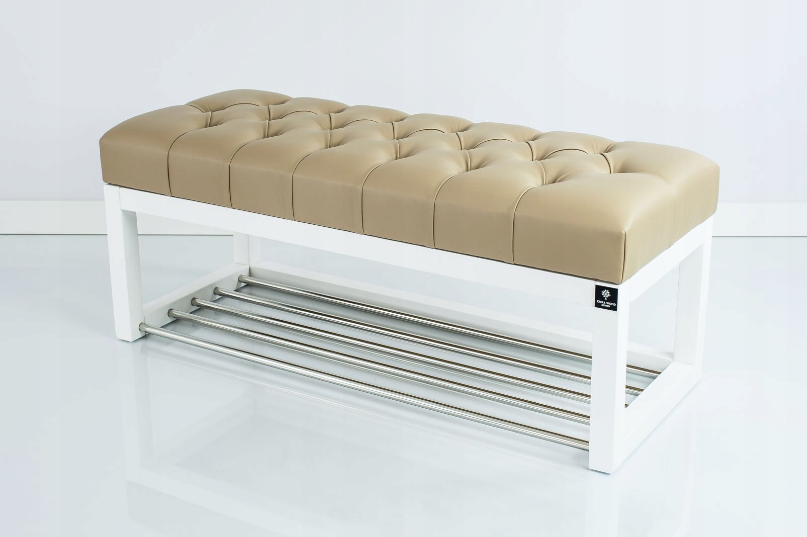 90 Producent Ławka Pikowana Beż EMRA WOOD Głębokość mebla 40 cm