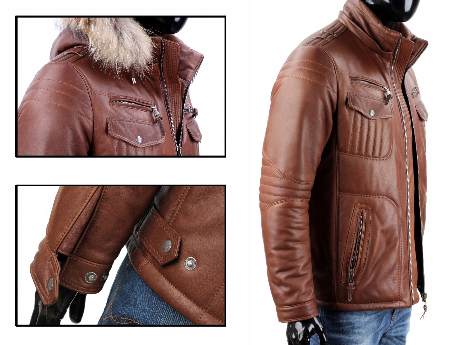 Kurtka Skórzana Ocieplana Męska DORJAN PTR216 XXL Rodzaj bomber