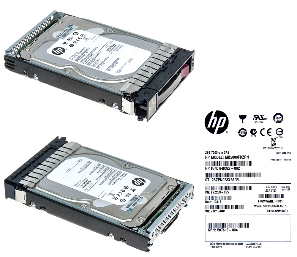 Hp 649327-002 2 Tb Fc 7.2K 64MB 3.5'' 507618-004