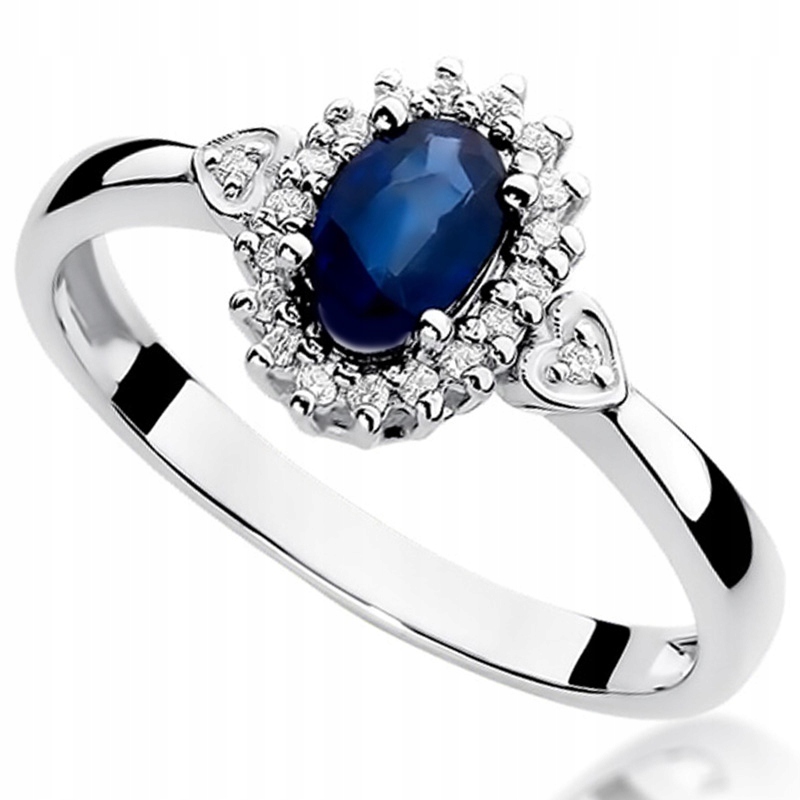 

Pierścionek Złoty Z Szafirem I Brylantami