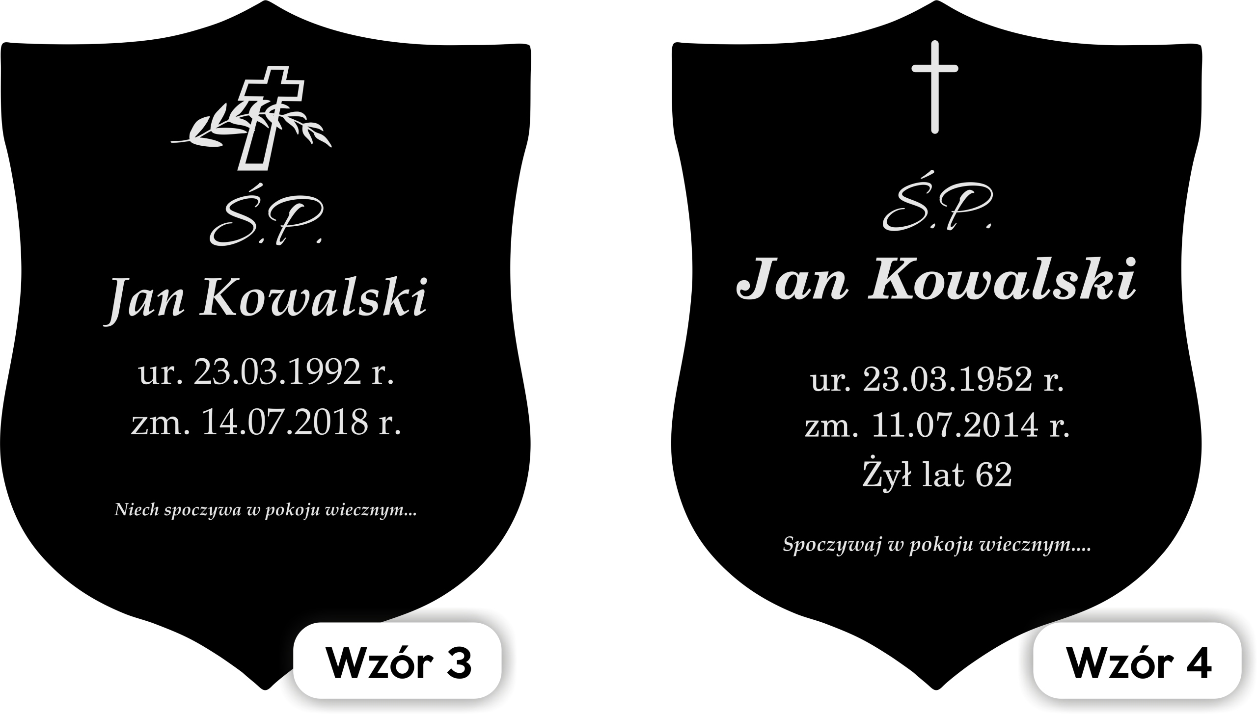 TABLICZKA NAGROBNA NAGROBKOWA Z LAMINATU na grób Rodzaj tablicy grawerowane