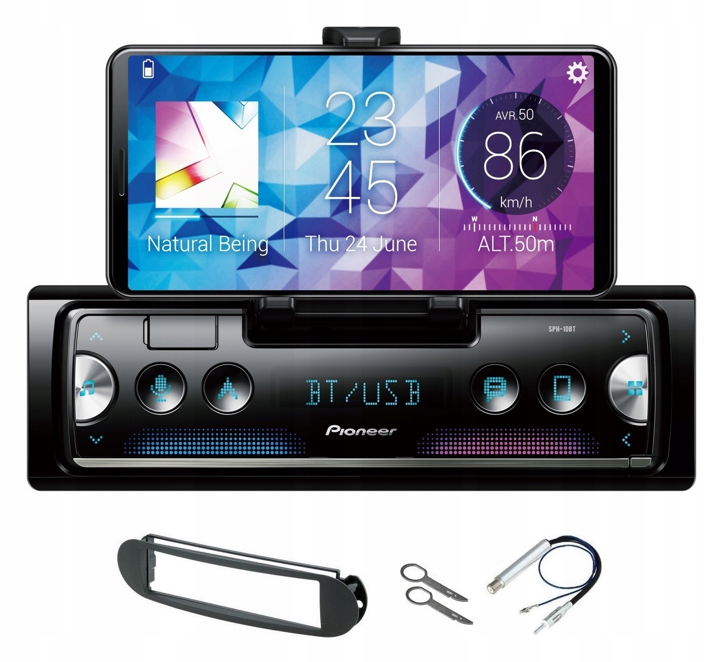 Autorádio Pioneer SPH-10BT Bluetooth Aux Usb Vw New Beetle Rámček