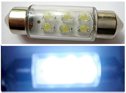 ŻARÓWKI - LED - RURKOWE 36mm 6 LED BIALE ! -12V EAN (GTIN) 5901508519504