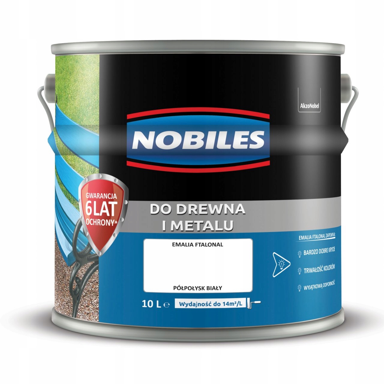 Farba do metalu alkidowa Nobiles Ftalonal biały półpołysk 10L