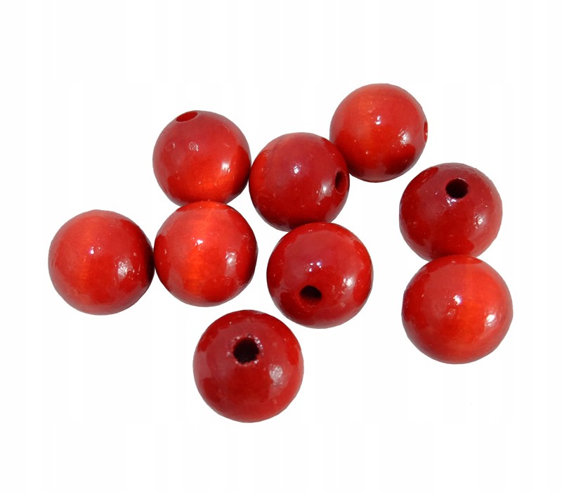 

Kulki korale drewniane lakierowane Czerwone 25mm!