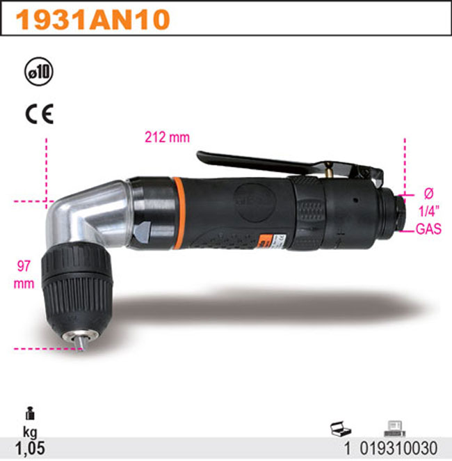 10 ММ BETA 1931AN10 УГЛОВОЙ ПНЕВМАТИЧЕСКИЙ СВЕРЛИЛЬНЫЙ СТАНОК