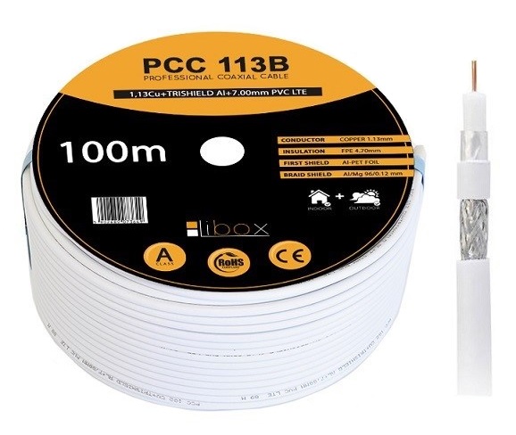 

Kabel Przewód Koncentryczny Antenowy PCC113B Cu Hd