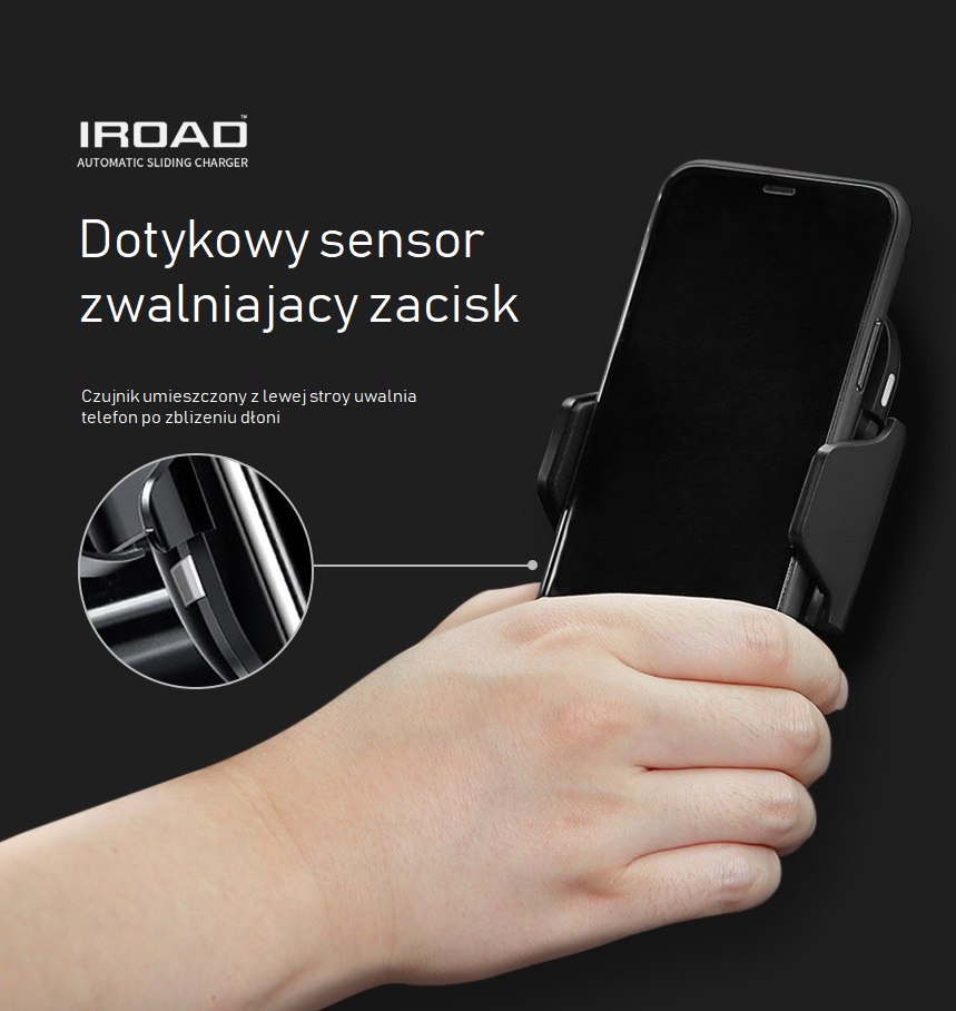 Uchwyt do auta z ładowarką Qi i czujnikiem ruchu 7793982057 Uchwyt do auta z ładowarką Qi i czujnikiem ruchu 7793982057