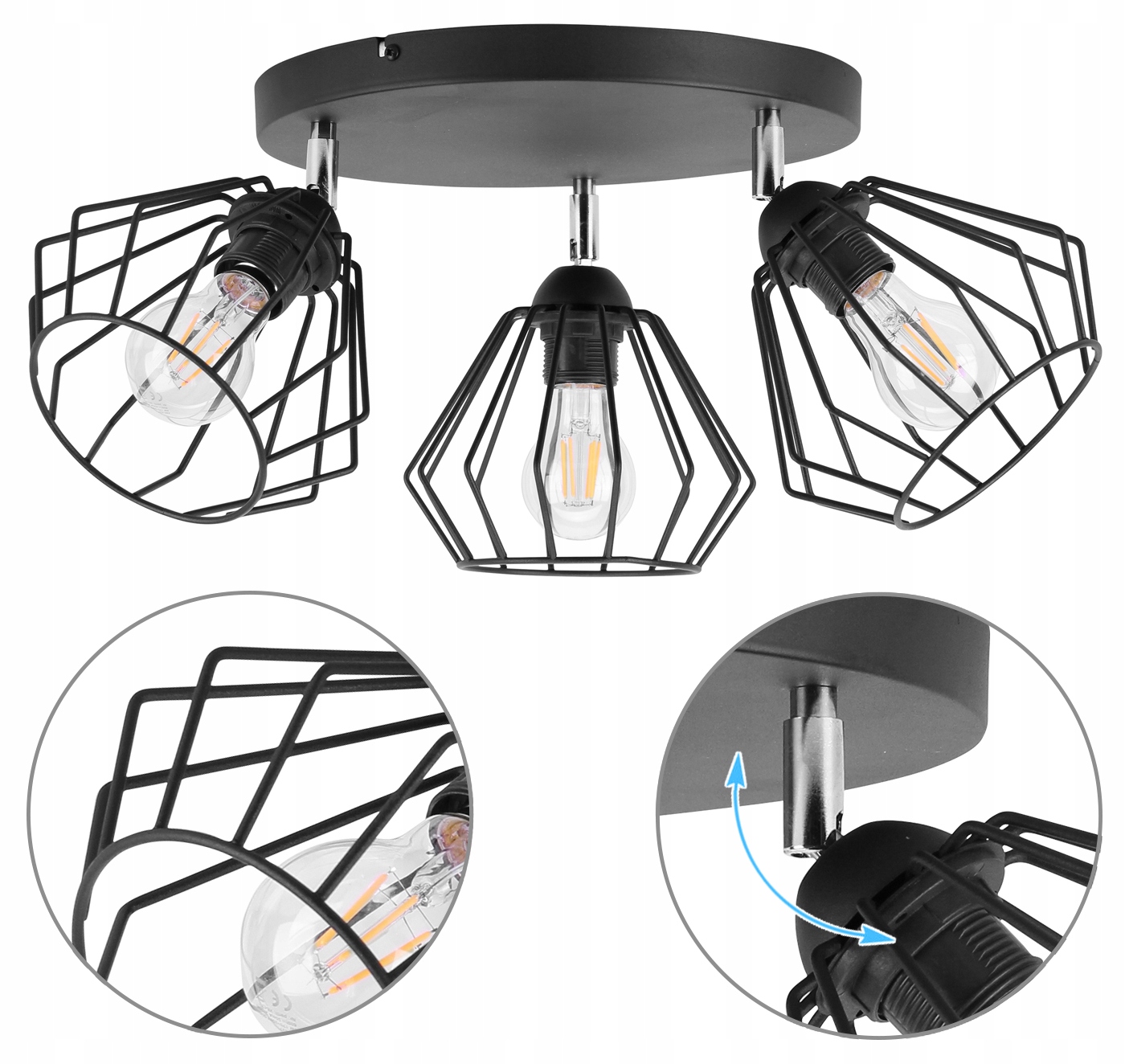 LAMPA WISZĄCA SUFITOWA ŻYRANDOL PLAFON DIAMENT LED Materiał dominujący metal