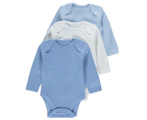 

George 3-pak Gładkie Body długi Rękaw 6-9 m 74 cm