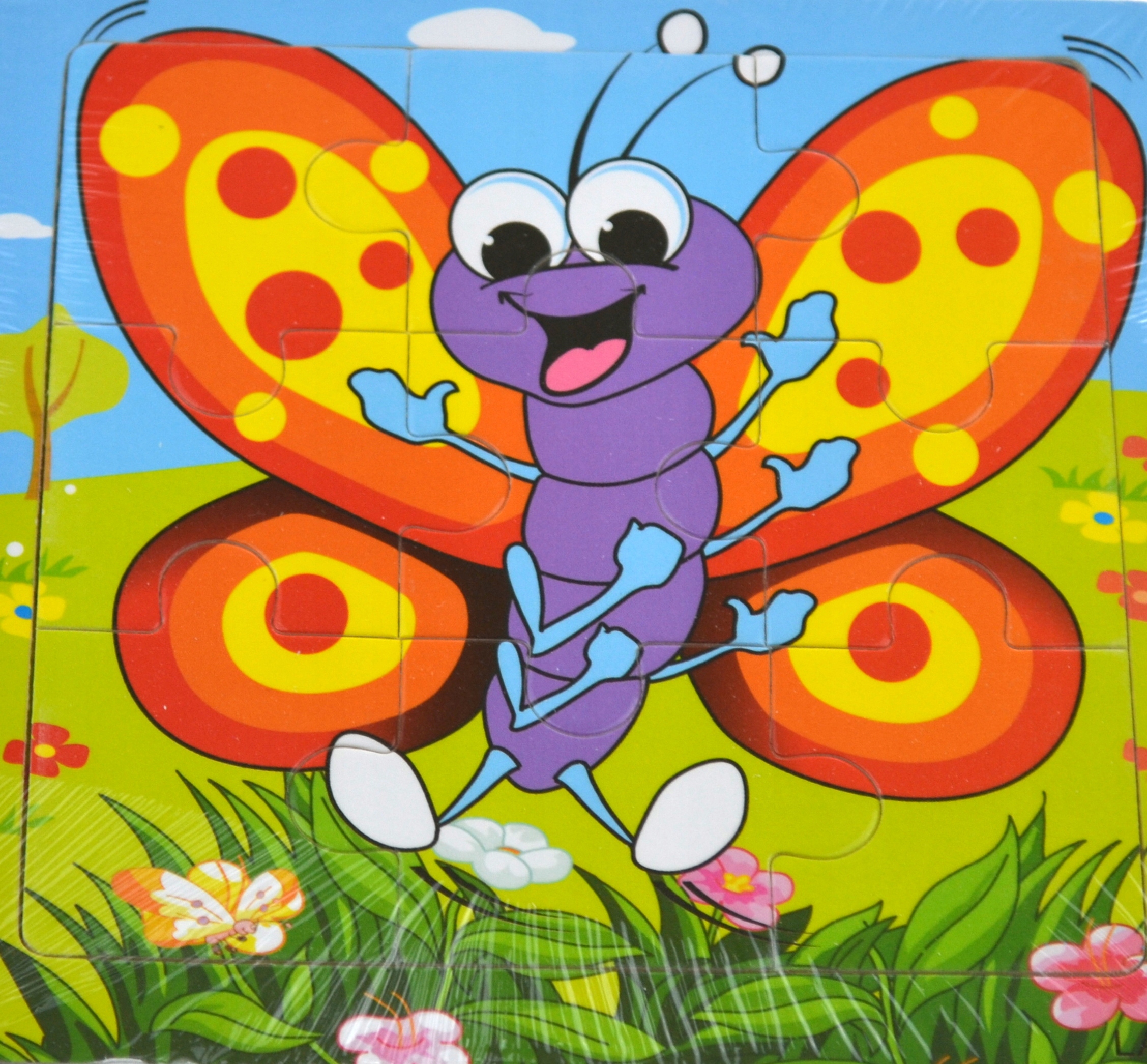

Edukacyjne Puzzle Drewniane Układanka 9 el Motylek