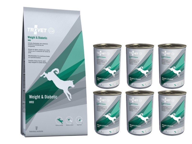 Levně Trovet Dog Wrd Weight & Diabetic 3kg 6x400g nadváha cukrovka pro psy