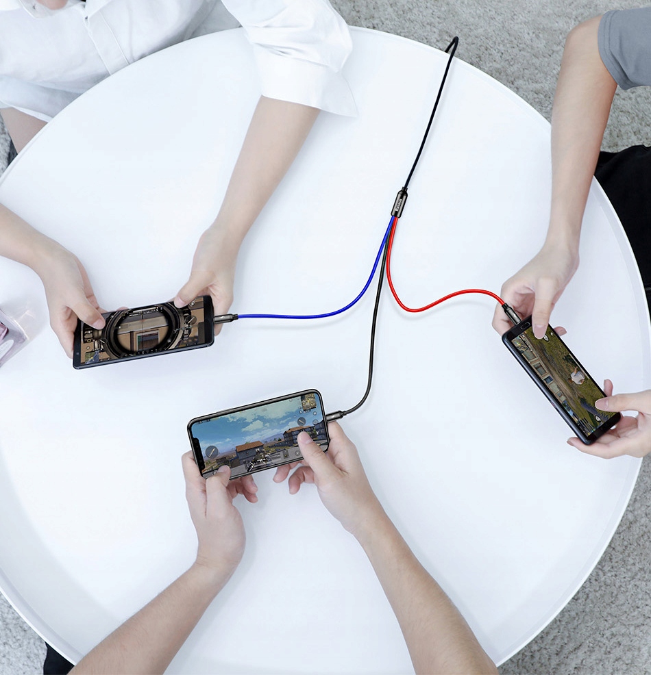 BASEUS MOCNY KABEL USB PRZEWÓD 3w1 do IPHONE MICRO TYP-C USB-C 3.5A 30cm Długość przewodu 0.3 m