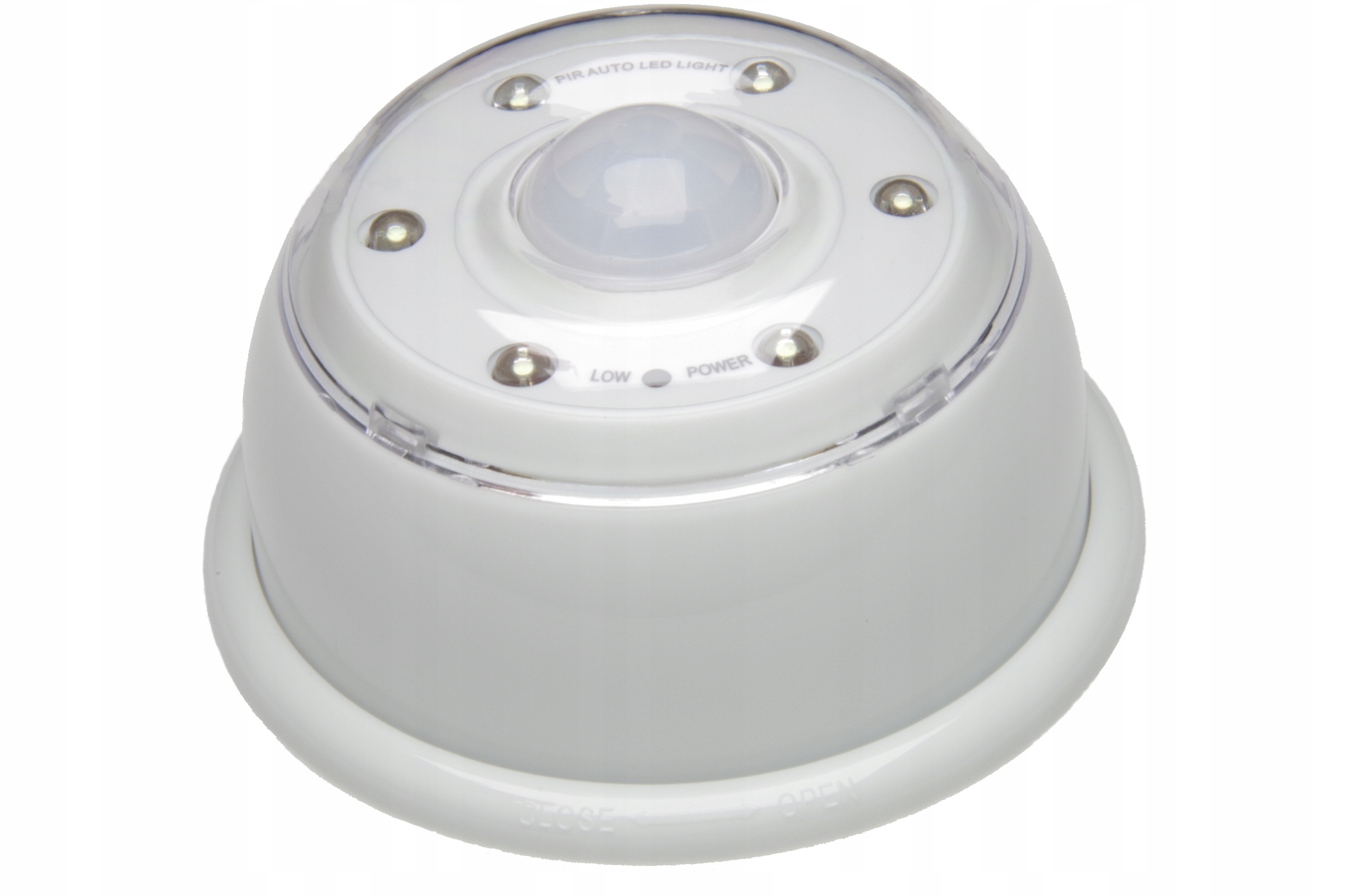 Biele okrúhle 6x LED svetlo na batérie s pohybovým senzorom