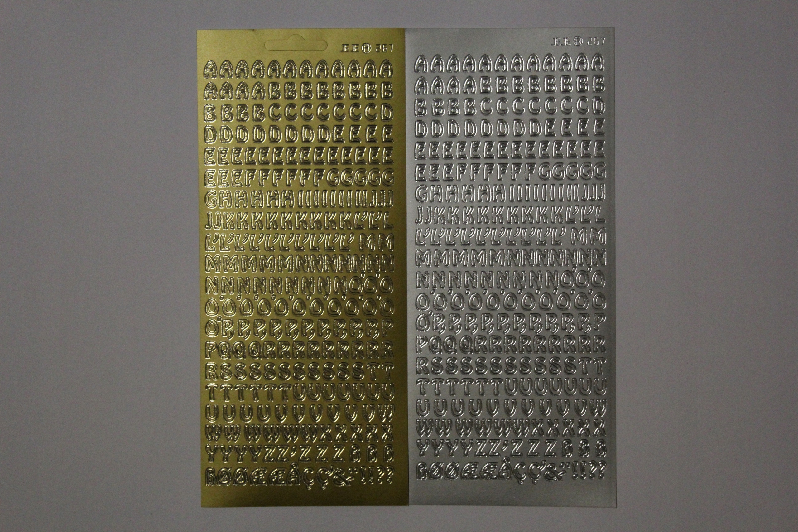 STICKERSY NAKLEJKI LITERY nr JO-7 Kolor dominujący złoty