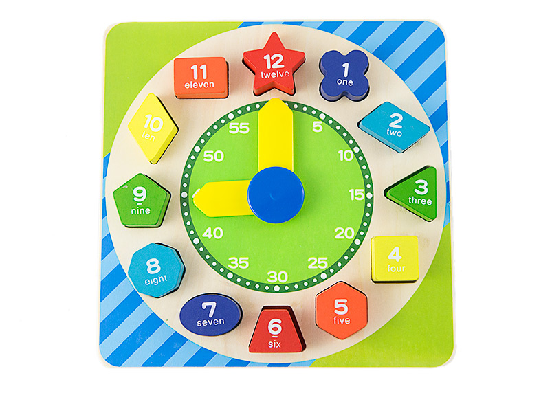 Drewniany zegar sorter klocki zabawa nauka Kod producenta DE458