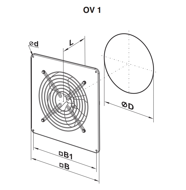 Вентилятор osiowy VENTS OV1 200 405 м3ч MIL-DAM Rodzaj osiowy