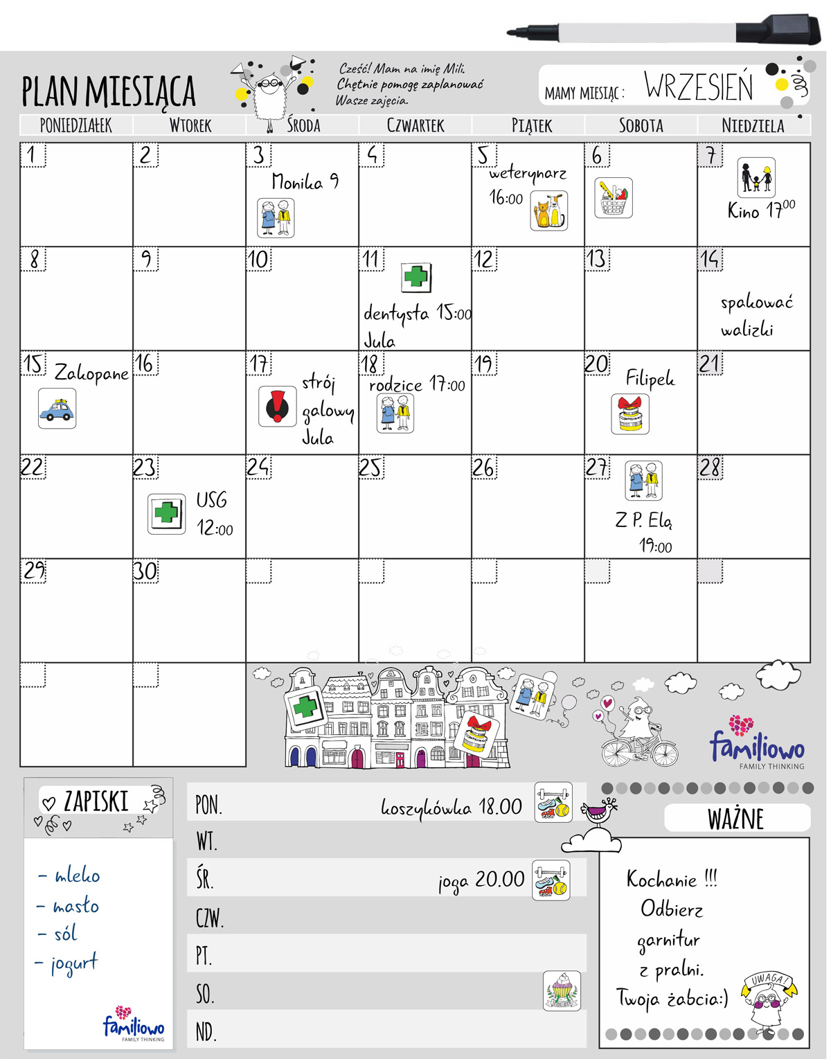 Планировщик на холодильник Стандарт (комплект)