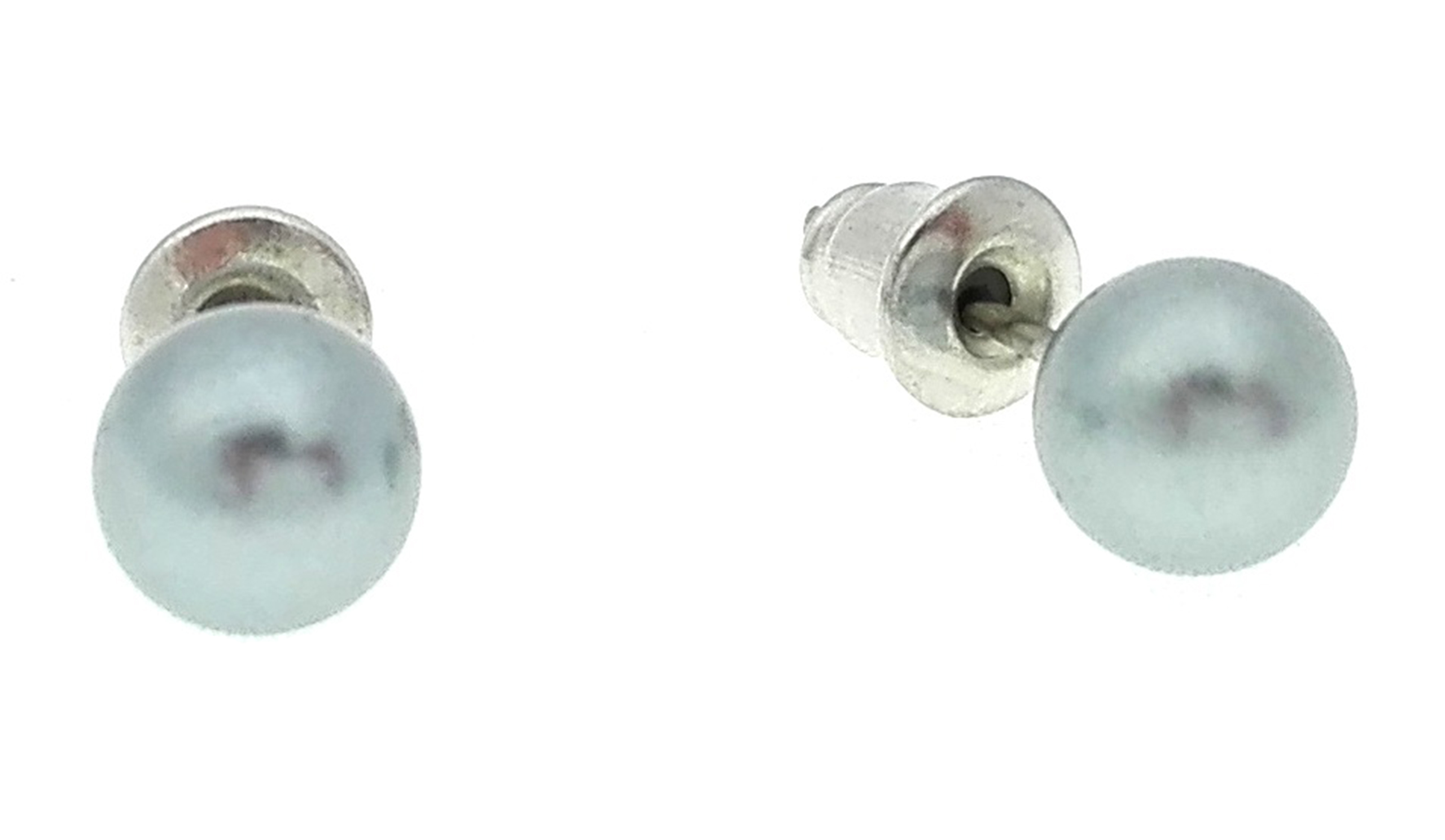 

Kolczyki perły perełki perła szara 6 mm perełka
