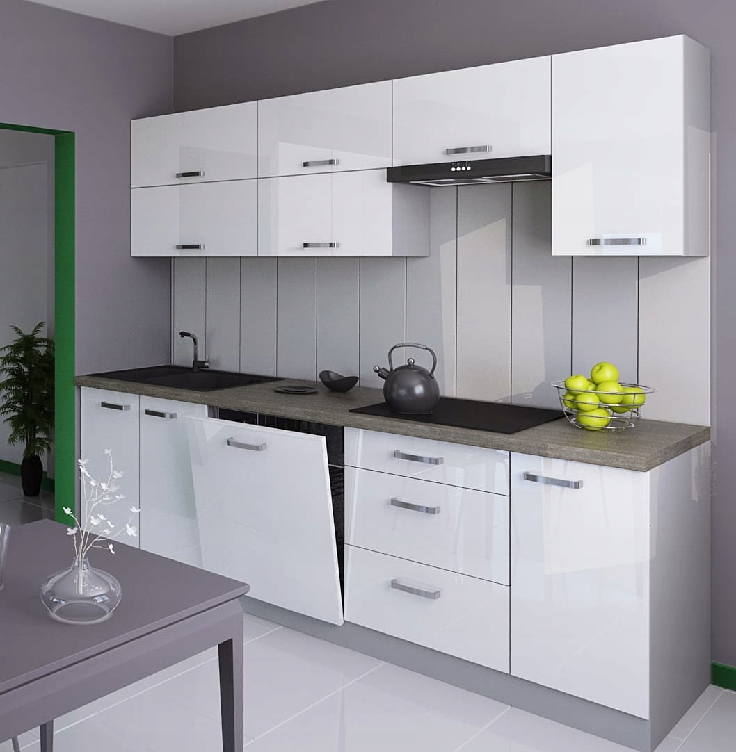 NOWOCZESNE MEBLE KUCHENNE BERGAMO II 240 POŁYSK Marka inna