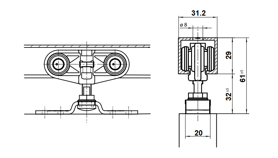 System drzwi przesuwnych 710-900mm GEZE ROLLAN 40N Marka Geze