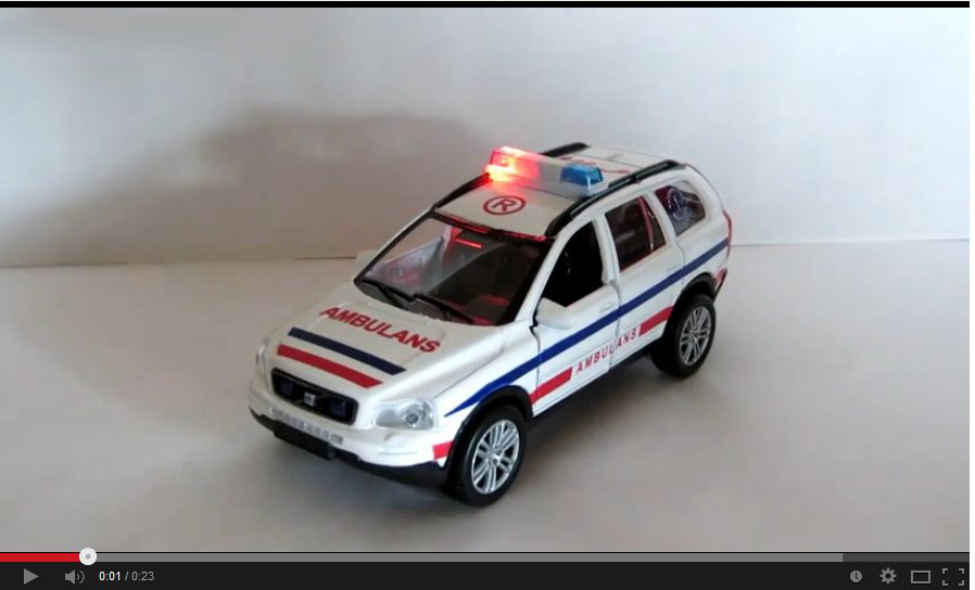 KARETKA POGOTOWIE AMBULANS VOLVO ŚWIATŁO DŹWIĘK Wiek dziecka 3 lata +