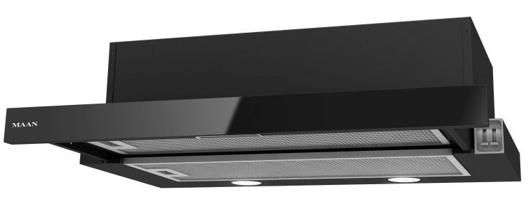 Okap teleskopowy kuchenny podszafkowy Corona 50 cm Czarny 315m3/h cichy