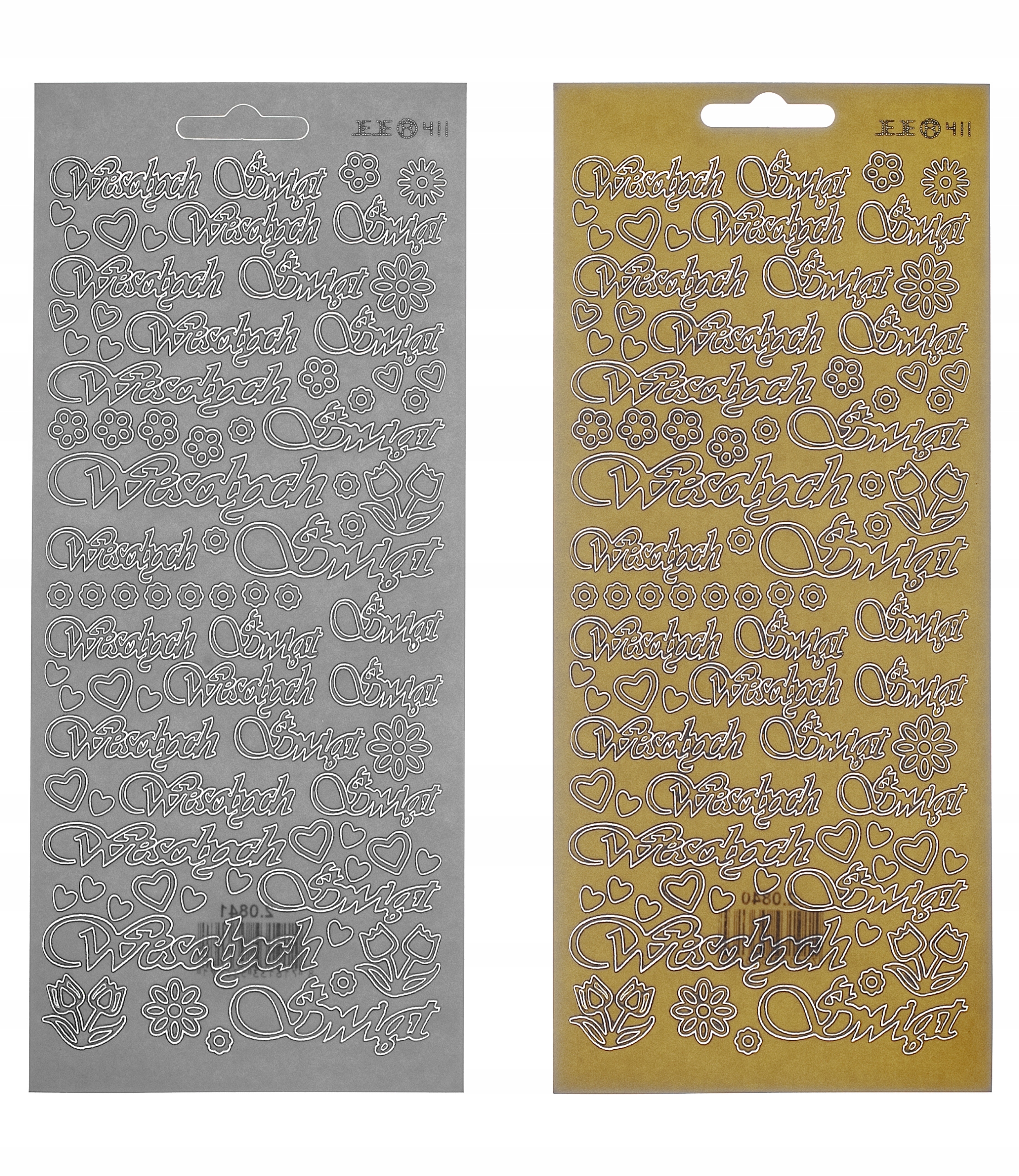 STICKERSY NAKLEJKI WESOŁYCH ŚWIĄT nr JO-237 Kolor dominujący złoty