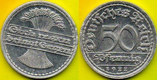 NIEMCY 50 Pfennig 1922 r. F