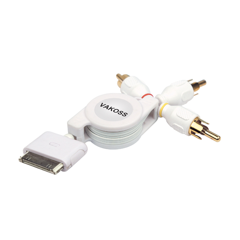 

Vakoss Kabel Do Ipoda Rca 3 Wtyki 30 Pin TC-P4310