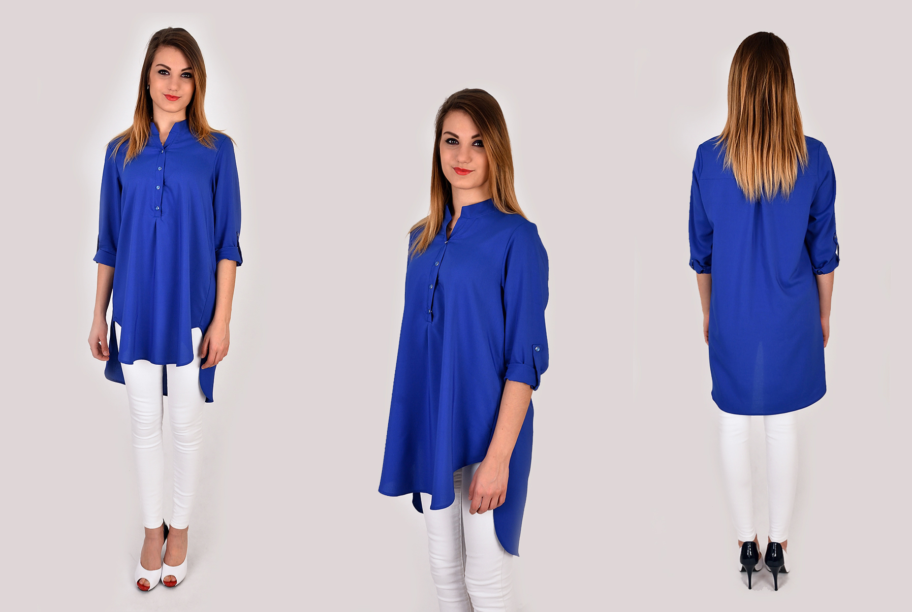 CIĄŻOWA DŁUGA ASYMETRYCZNA TUNIKA KOLORY R - 40 Marka inna